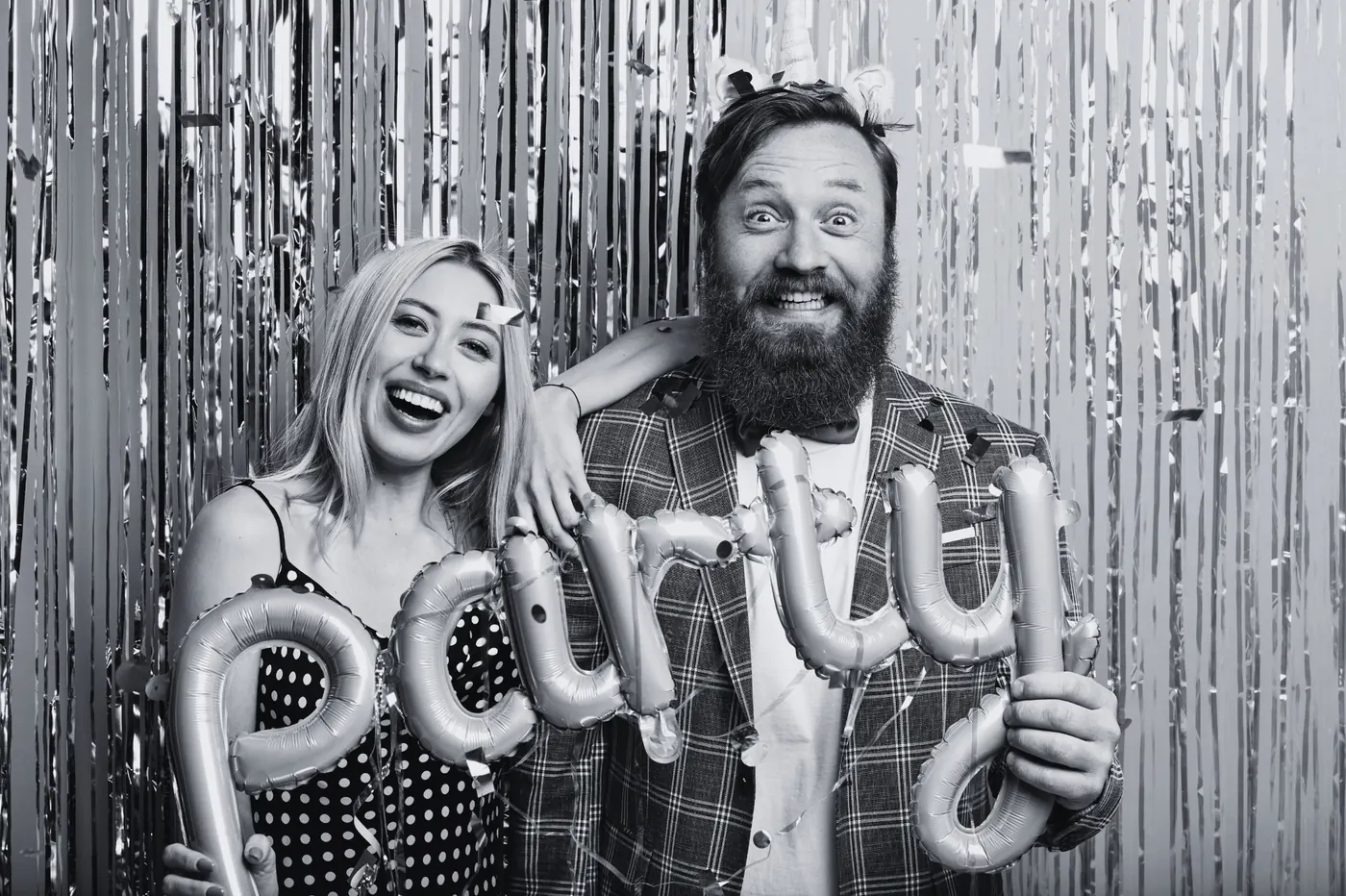 Glam black and white photo booth